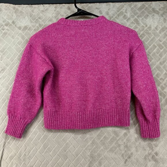 Old Navy Girls 6 Sweater Pink Glitter Sparkle Crew Neck Polyester Blend - Picture 10 of 13
